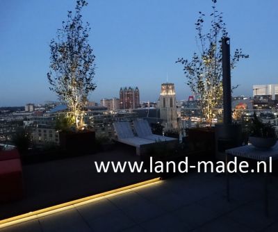 Landmade ontwerp dakterras Tmmerhuis verlichting